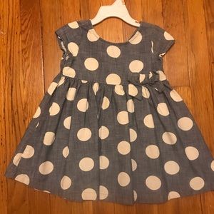 Toddler denim polka dot dress